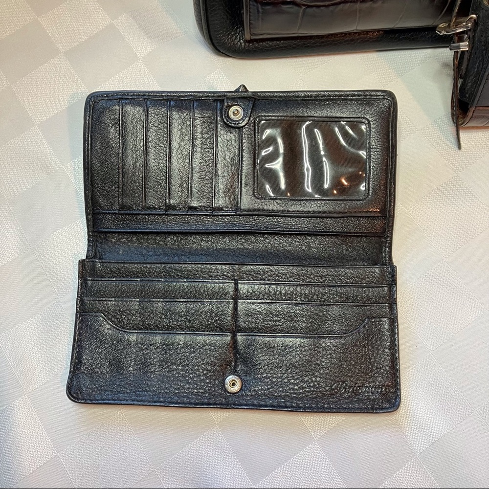 Brighton Collectables Black & Brown Leather Shoulder Bag / Wallet Matching Set - Picture 10 of 16